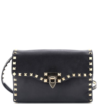 Valentino Garavani Rockstud Flip Lock Flap Bag Leather Medium