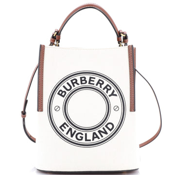Burberry Peggy Logo Bucket Bag Canvas Small