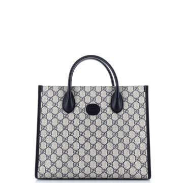 Gucci Interlocking G Tote GG Coated Canvas and Leather Small