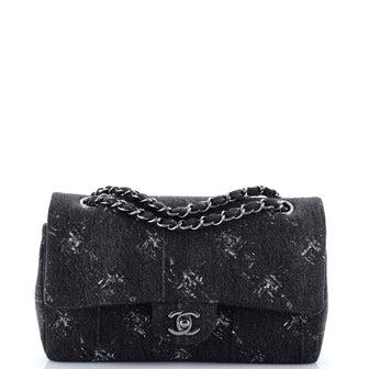 Chanel Classic Double Flap Bag Printed Denim Medium