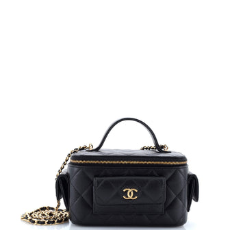 Chanel Quilted Polly Pocket Top Vanity Quilted Caviar East West
