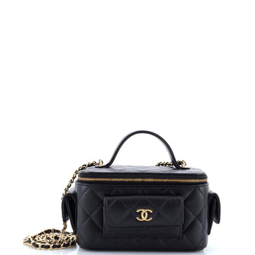 Chanel Quilted Polly Pocket Top Vanity Quilted Caviar East West