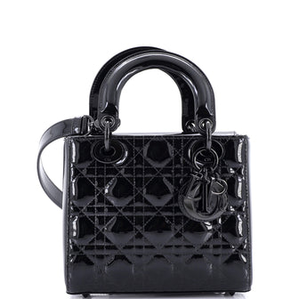 Christian Dior Lady Dior Bag Cannage Quilt Patent Small