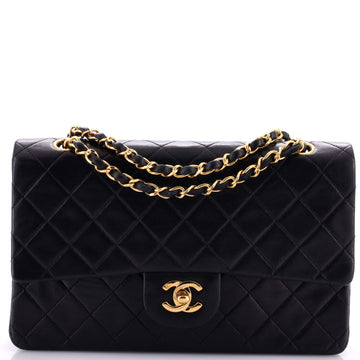 Chanel Vintage Classic Double Flap Bag Quilted Lambskin Medium