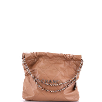 Chanel 22 Chain Hobo Quilted Calfskin Small