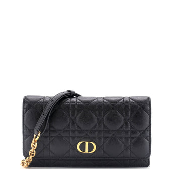Christian Dior Caro Belt Pouch with Chain Cannage Quilt Calfskin