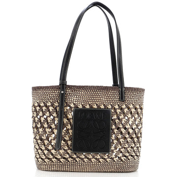 Loewe Square Basket Tote Woven Raffia Small
