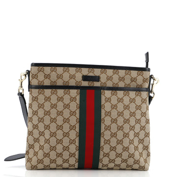 Gucci Front Pocket Web Messenger GG Canvas Small
