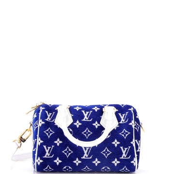 Louis Vuitton Speedy Bandouliere Bag LV Match Monogram Jacquard Velvet 20