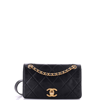 Chanel CC Full Flap Bag Quilted Lambskin Small
