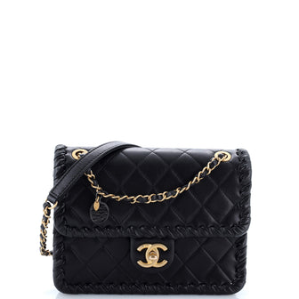 Chanel My Own Frame Flap Bag Braided Quilted Calfskin Small