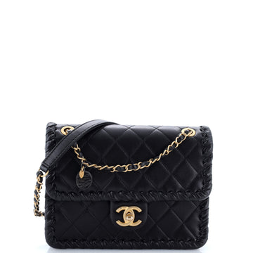 Chanel My Own Frame Flap Bag Braided Quilted Calfskin Small