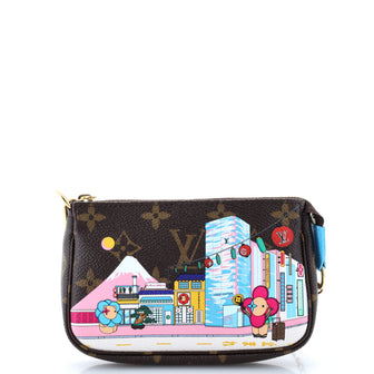 Louis Vuitton Pochette Accessoires Limited Edition Vivienne Xmas Monogram Canvas Mini