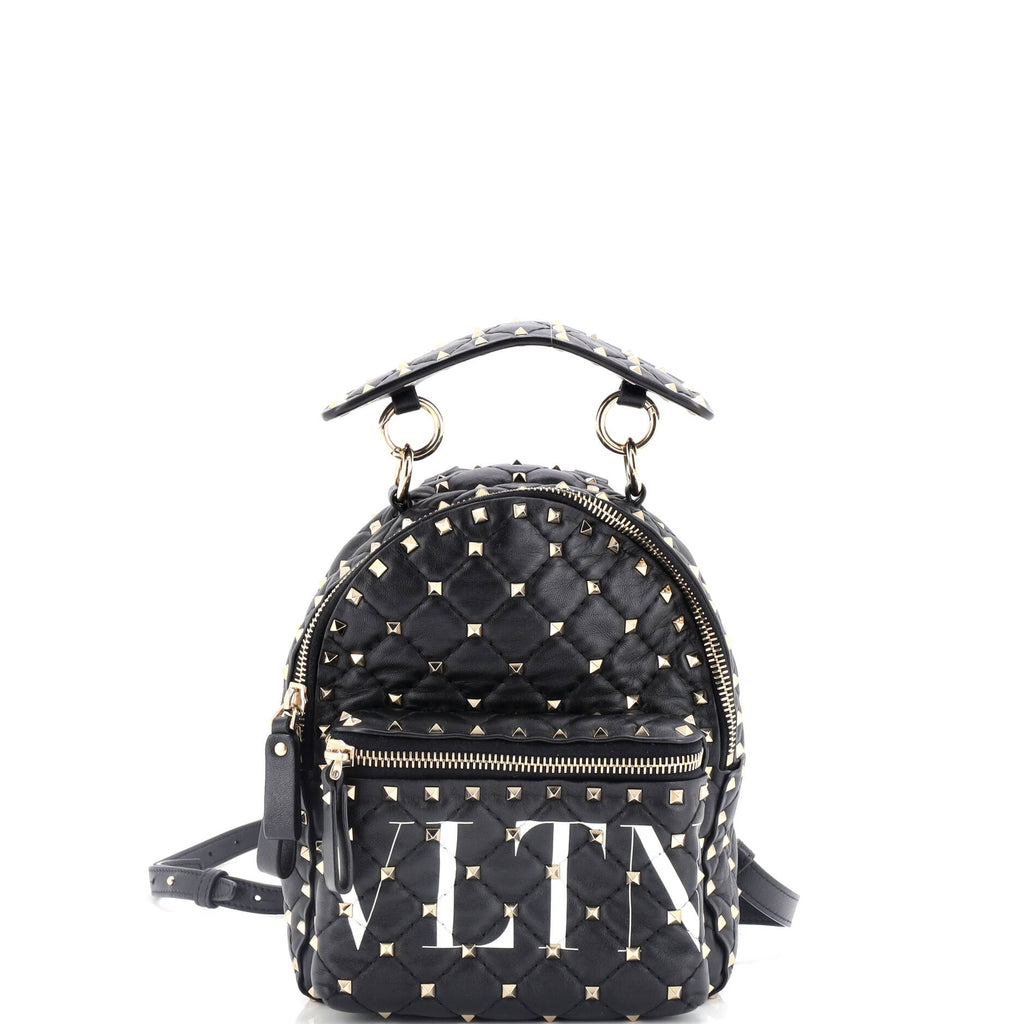 Valentino Garavani VLTN Rockstud Spike Backpack Quilted Printed Leather Mini 322320
