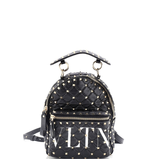 Mario Valentino Spa Mini Backpack in Black Studded and Chevron Quilted Leather Valentino By Mario Valentino | Bags | Mario Valentino Simeon  main image 3