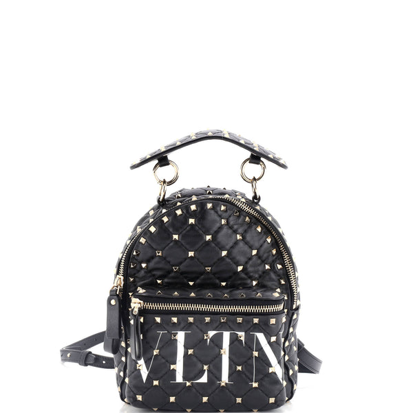 Valentino Garavani VLTN Rockstud Spike Backpack Quilted Printed Leather Mini 322320