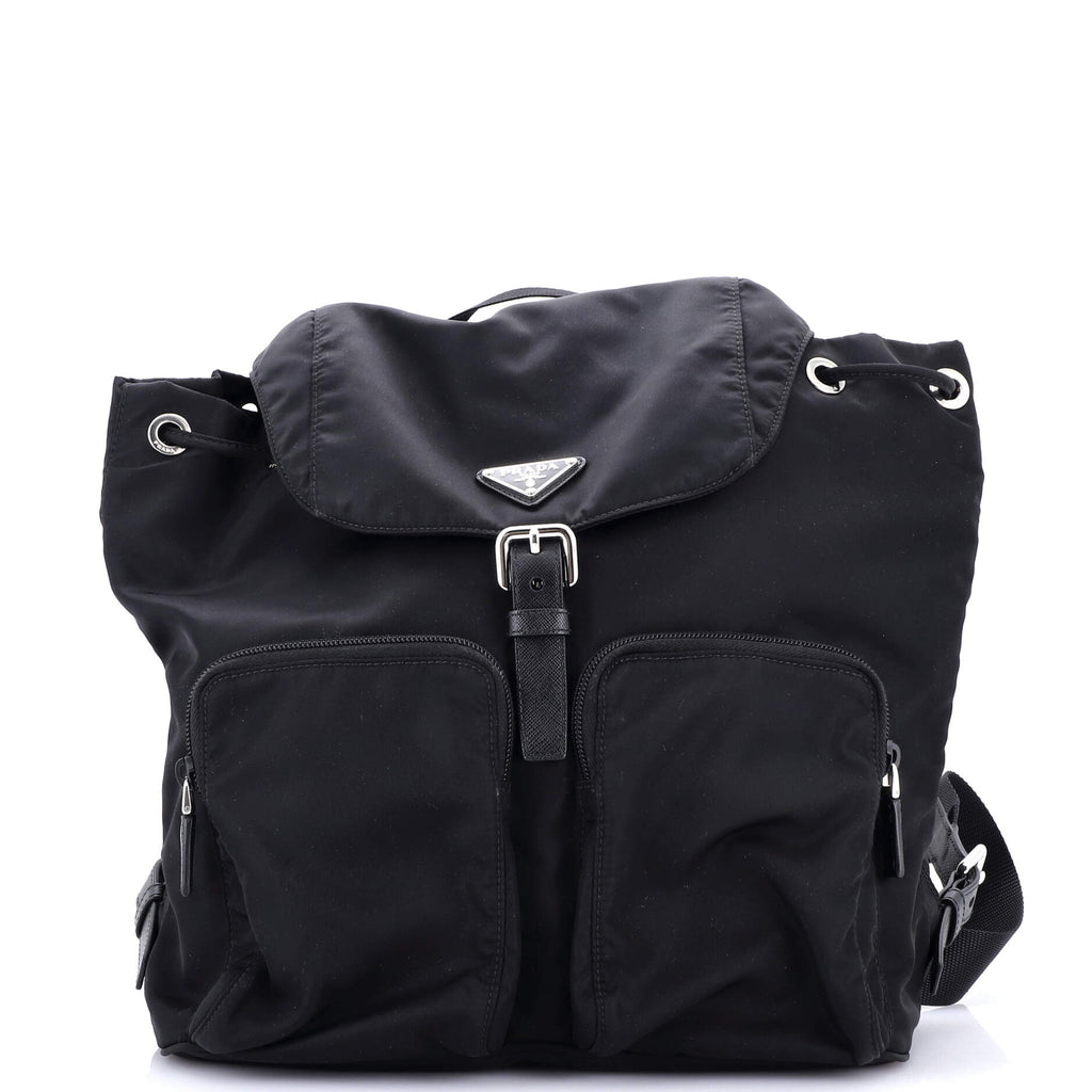 Prada Double Pocket Buckle Backpack Tessuto Medium 322320 display picture 3