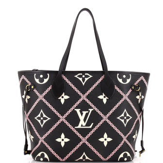 Louis Vuitton Neverfull NM Tote Monogram Empreinte Giant Broderies MM