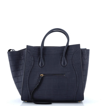 Celine Phantom Bag Crocodile Embossed Nubuck Medium