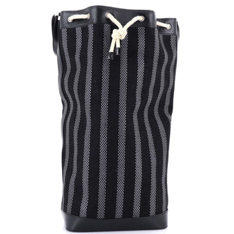 Saint Laurent Sport Bucket Bag Striped Canvas and Leather
