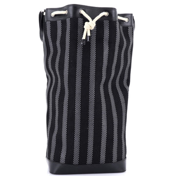 Saint Laurent Sport Bucket Bag Striped Canvas and Leather