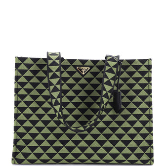 Prada Symbole Shopper Tote Jacquard Horizontal