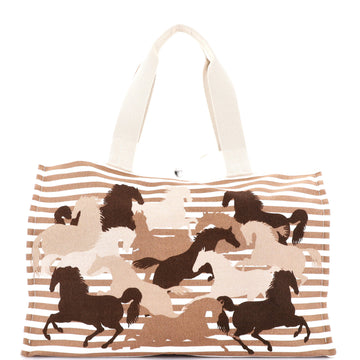 Hermes Beach Bag Printed Toile Maxi
