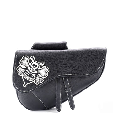 Christian Dior Shawn Stussy Saddle Crossbody Bag Leather with Applique