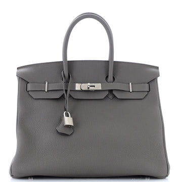 Hermes Birkin Handbag Grey Togo with Palladium Hardware 35