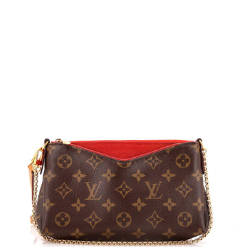 Louis Vuitton Pallas Clutch Monogram Canvas with Leather