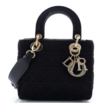 Christian Dior My ABCDior Lady Dior Bag Cannage Quilt Satin with Crystal Charms