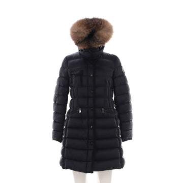 Moncler Women's Hermifur Hooded Puffer Coat Quilted Nylon with Down and Fur