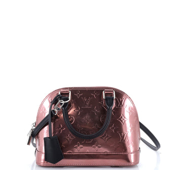 Louis Vuitton Alma Handbag Metallic Monogram Vernis with Leather BB