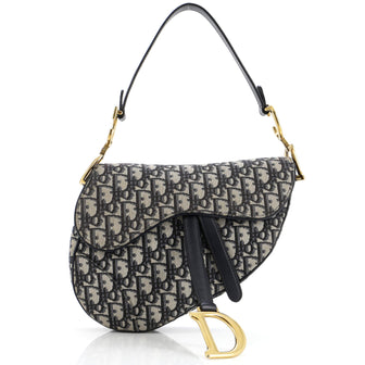 Christian Dior Saddle Handbag Oblique Canvas Medium