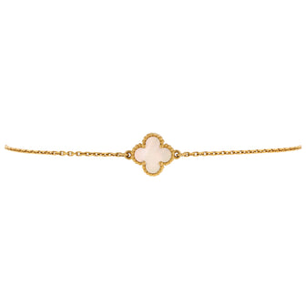Van Cleef & Arpels Sweet Alhambra Bracelet 18K Yellow Gold and Mother of Pearl