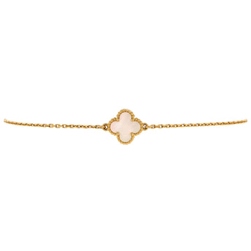 Van Cleef & Arpels Sweet Alhambra Bracelet 18K Yellow Gold and Mother of Pearl