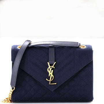 Saint Laurent Classic Monogram Envelope Satchel Mixed Matelasse Canvas Medium