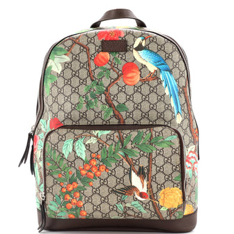 Gucci Zip Pocket Backpack Tian Print GG Coated Canvas Medium