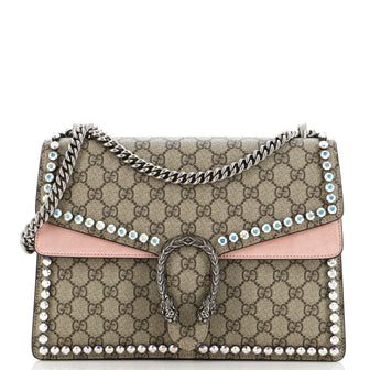 Gucci Dionysus Bag Crystal Embellished GG Coated Canvas Medium