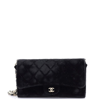 Chanel Wallet on Short Chain Quilted Velvet
