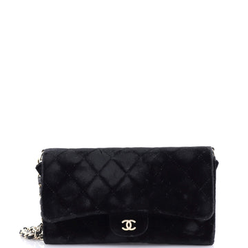 Chanel Wallet on Short Chain Quilted Velvet