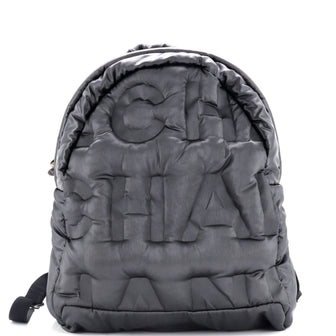 Chanel Doudoune Backpack Embossed Nylon Medium