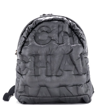 Chanel Doudoune Backpack Embossed Nylon Medium