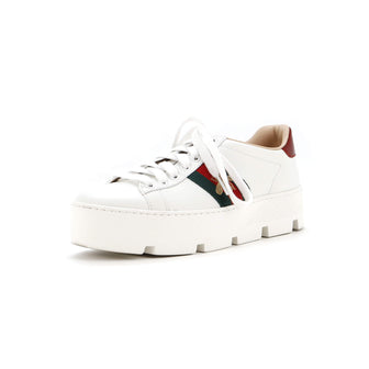 Gucci Women's Ace Web Platform Sneakers Leather