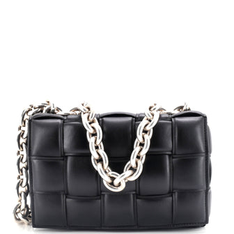 Bottega Veneta Cassette Chain Crossbody Bag Padded Maxi Intrecciato Leather