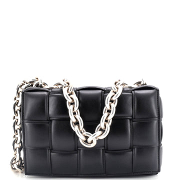 Bottega Veneta Cassette Chain Crossbody Bag Padded Maxi Intrecciato Leather