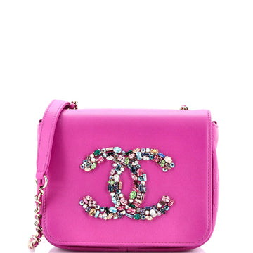 Chanel Giant Crystal CC Flap Bag Lambskin Mini