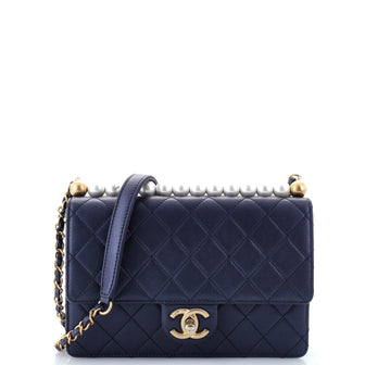 Chanel Chic Pearls Flap Bag Quilted Lambskin Small