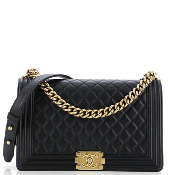 Chanel Boy Flap Bag Quilted Calfskin New Medium