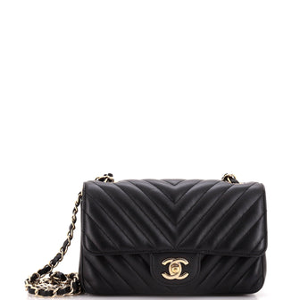 Chanel Classic Single Flap Bag Chevron Lambskin Mini